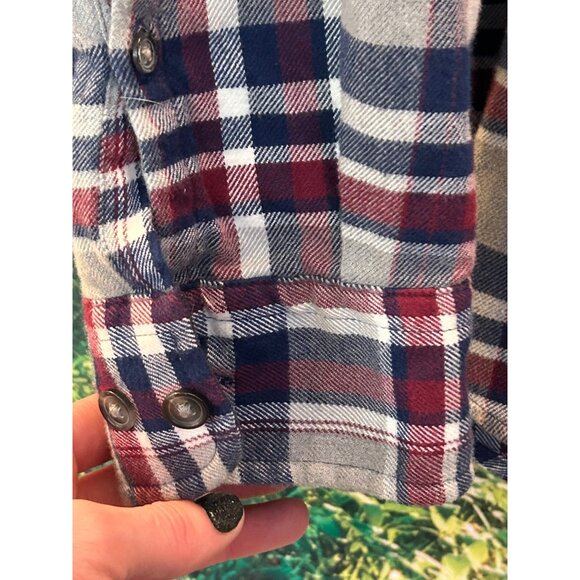 LAND'S END  (MENS XL 17-17.5) Button Up Plaid Corduroy Collar Shirt - Picture 5 of 6